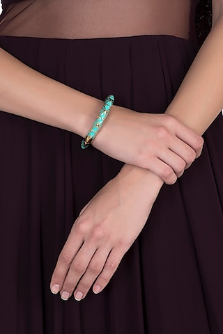 Gold Plated Pistachio Bangle by The Bohemian
