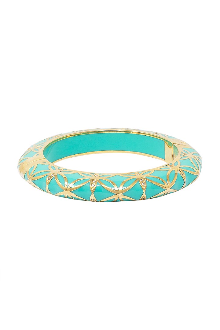 Gold plated pistachio bangle available only at Pernia's Pop Up Shop.