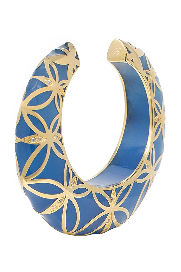 Gold plated blue cuff available only at Pernia's Pop Up Shop.