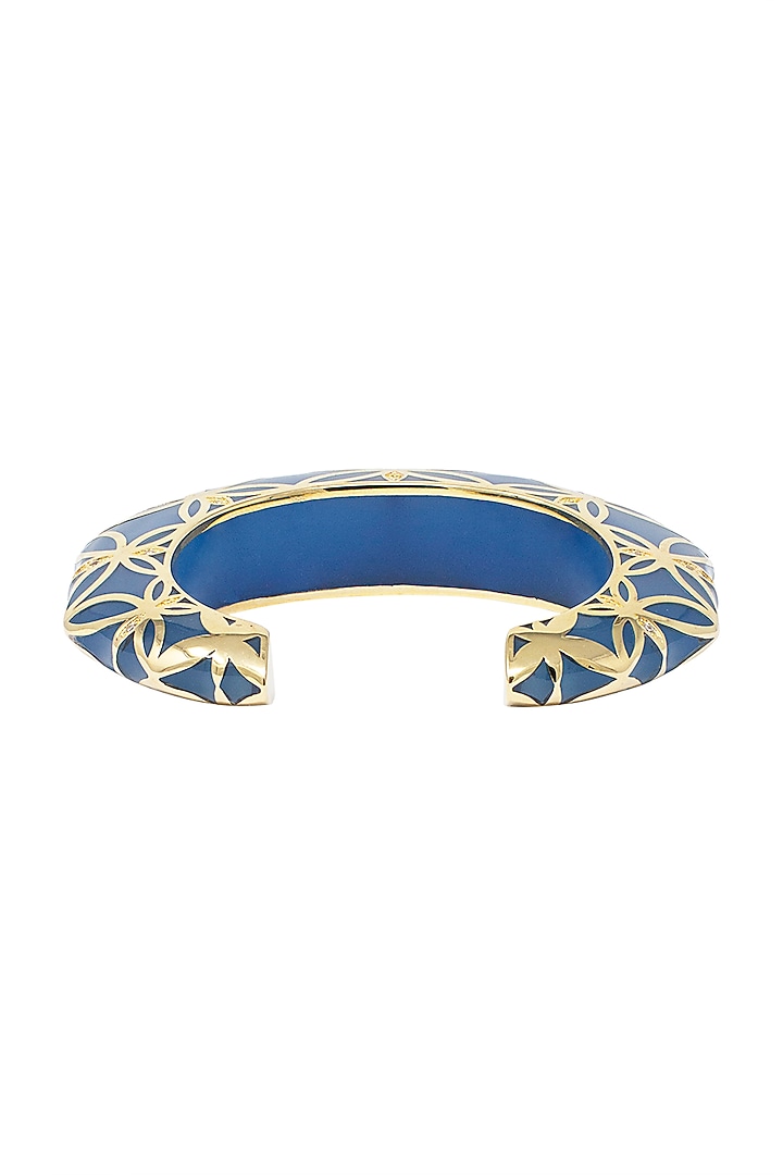 Gold plated blue cuff available only at Pernia's Pop Up Shop.