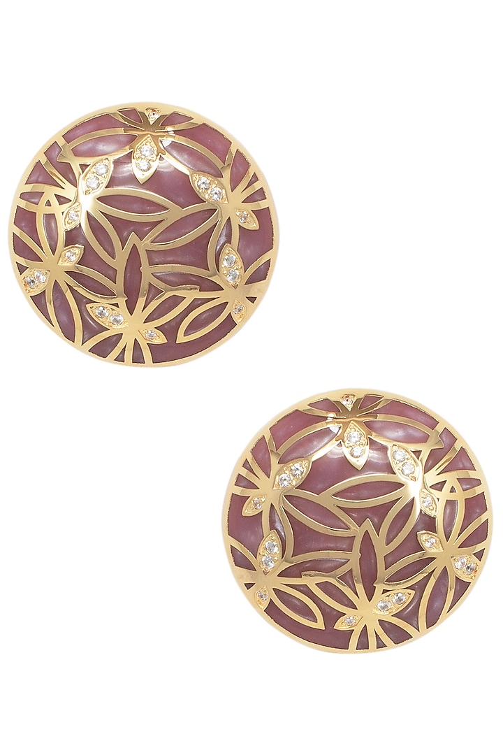 Gold plated pink butterfly stud earrings available only at Pernia's Pop Up Shop.