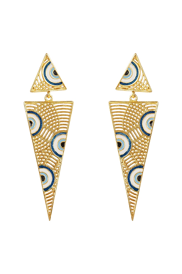 Gold Plated Evil Eye Ring With Earrings In Gift Box by Zariin at Pernia's Pop Up Shop