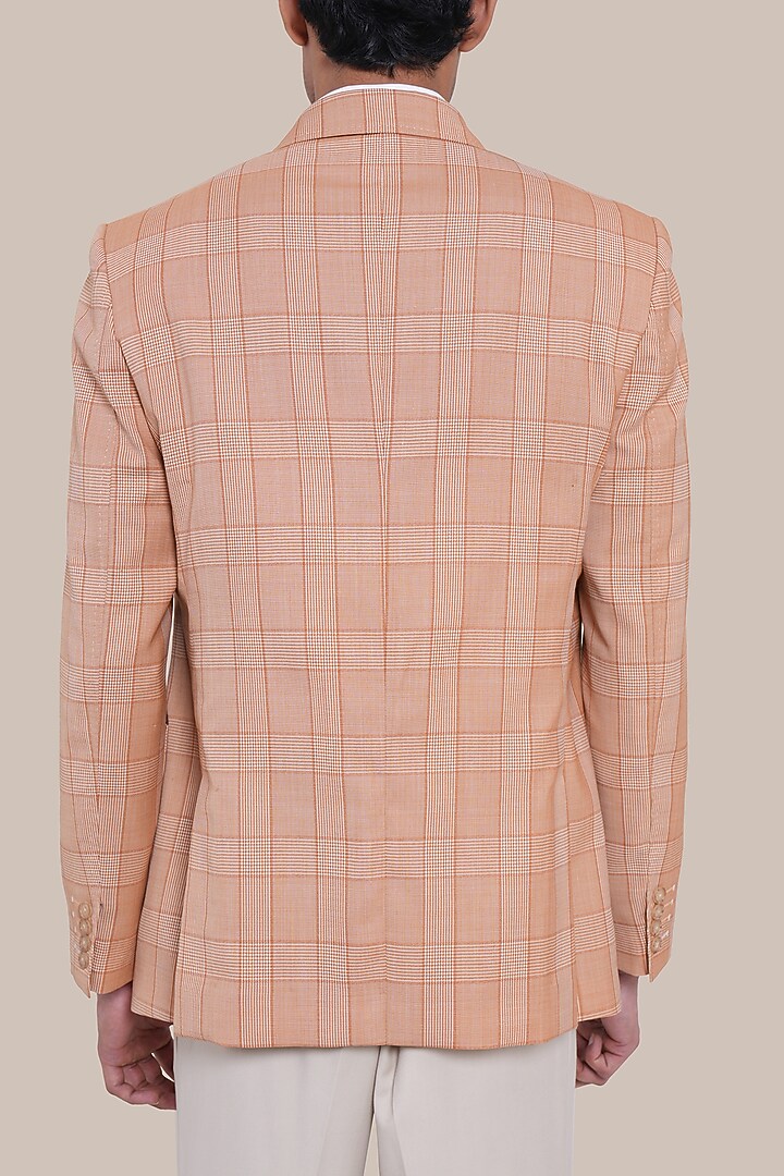 Orange Wool Blend Blazer Jacket by BRAHAAN at Pernia's Pop Up Shop