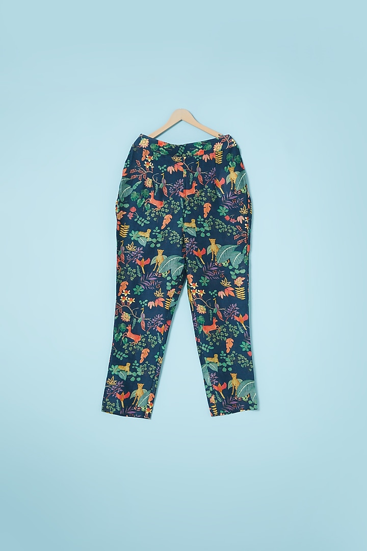 Blue Cotton Silk Bundi Jacket With Kurta Set For Boys by Brat N Pret at Pernia's Pop Up Shop