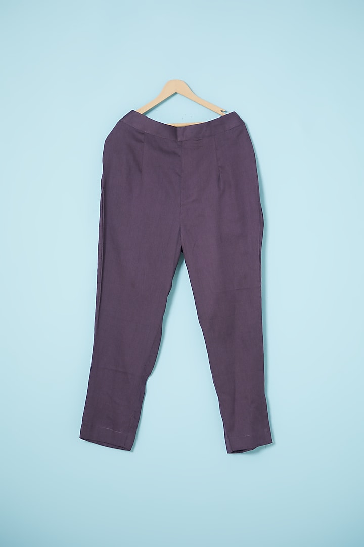 Dark Purple Silk Printed Bundi Jacket With Kurta Set For Boys by Brat N Pret at Pernia's Pop Up Shop
