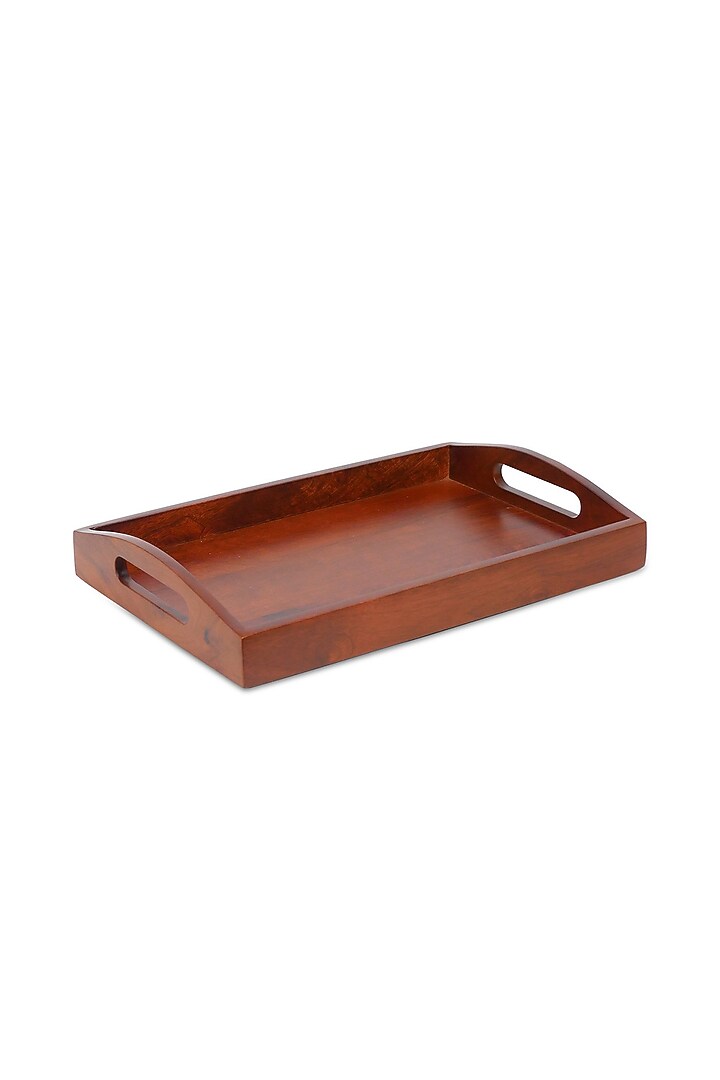 Brown Solid Wood Serving Tray by Brick Brown at Pernia's Pop Up Shop