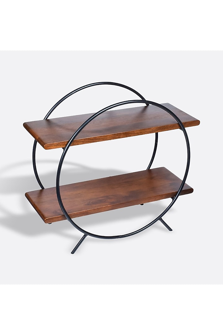 Brown & Black Solid Wood Circular Organizer by Brick Brown at Pernia's Pop Up Shop