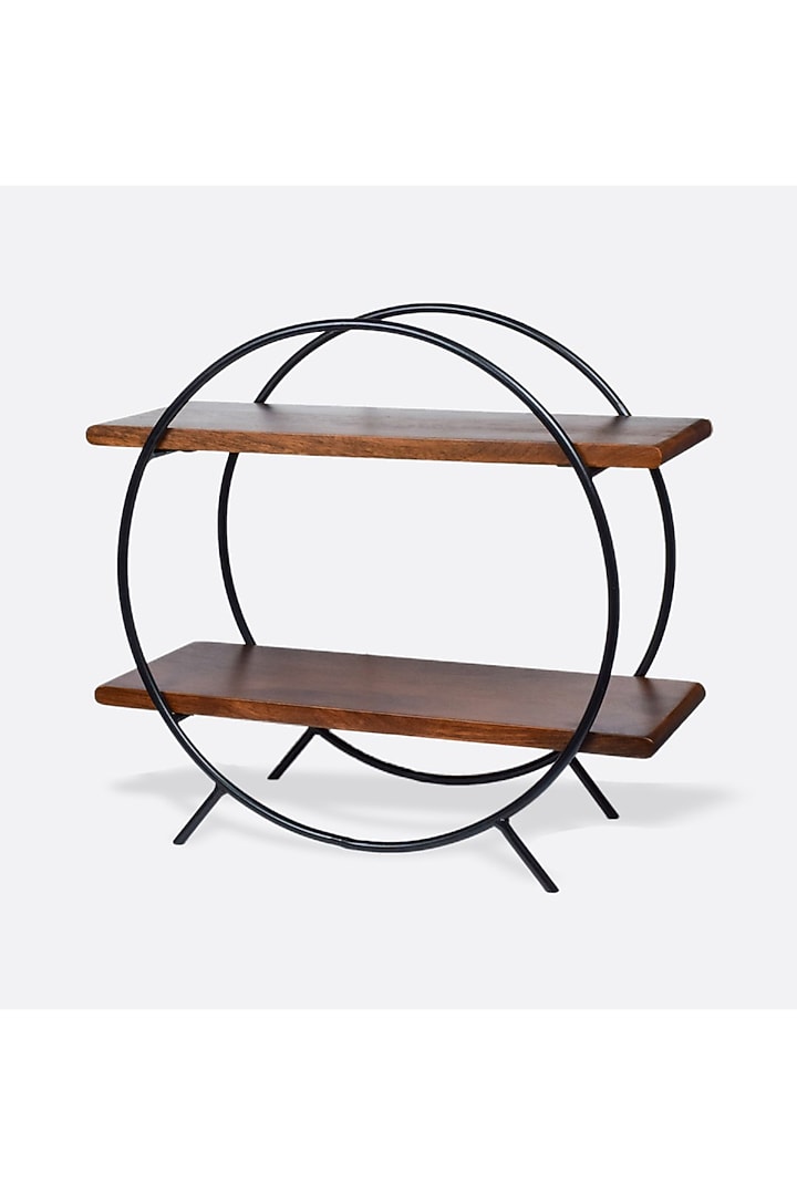 Brown & Black Solid Wood Circular Organizer by Brick Brown at Pernia's Pop Up Shop