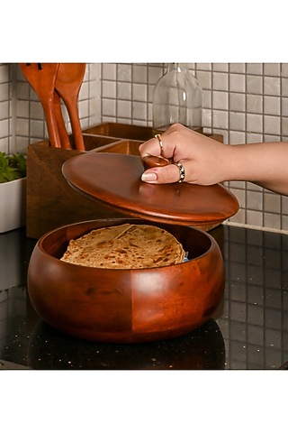 Brown Wooden Roti Box by Brick Brown
