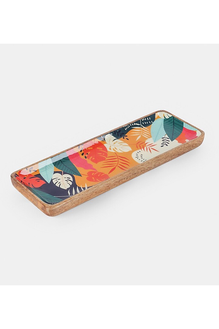 Multi-Colored Solid Wood Tropical Rectangle Serving Platter by Brick Brown at Pernia's Pop Up Shop
