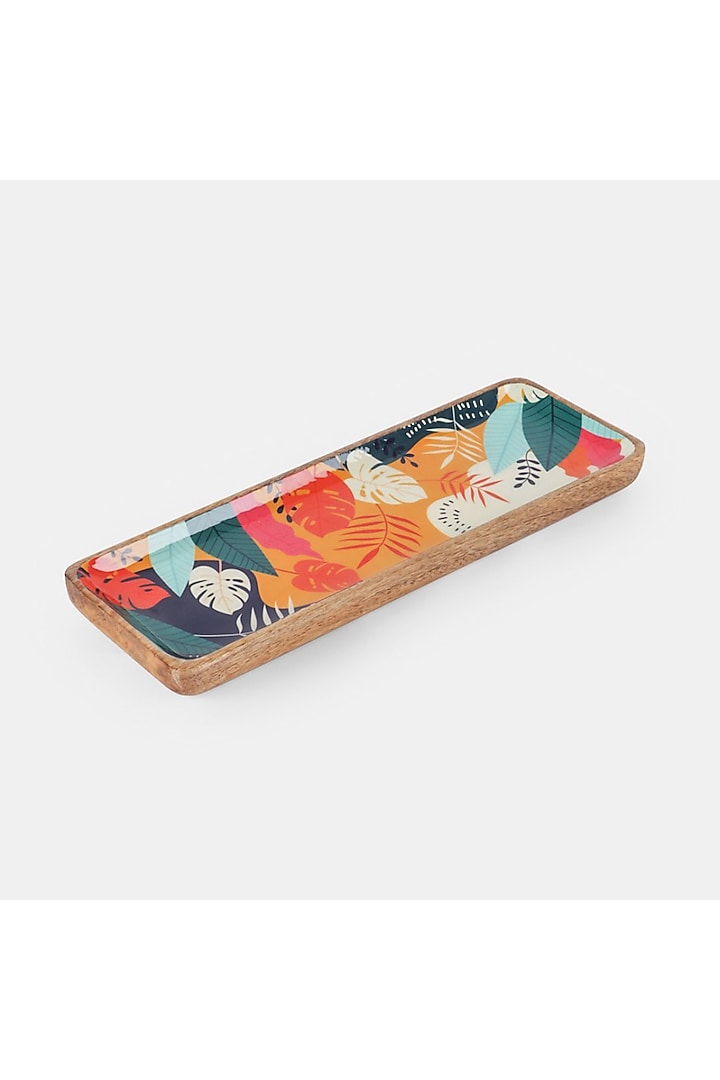 Multi-Colored Solid Wood Tropical Rectangle Serving Platter by Brick Brown at Pernia's Pop Up Shop
