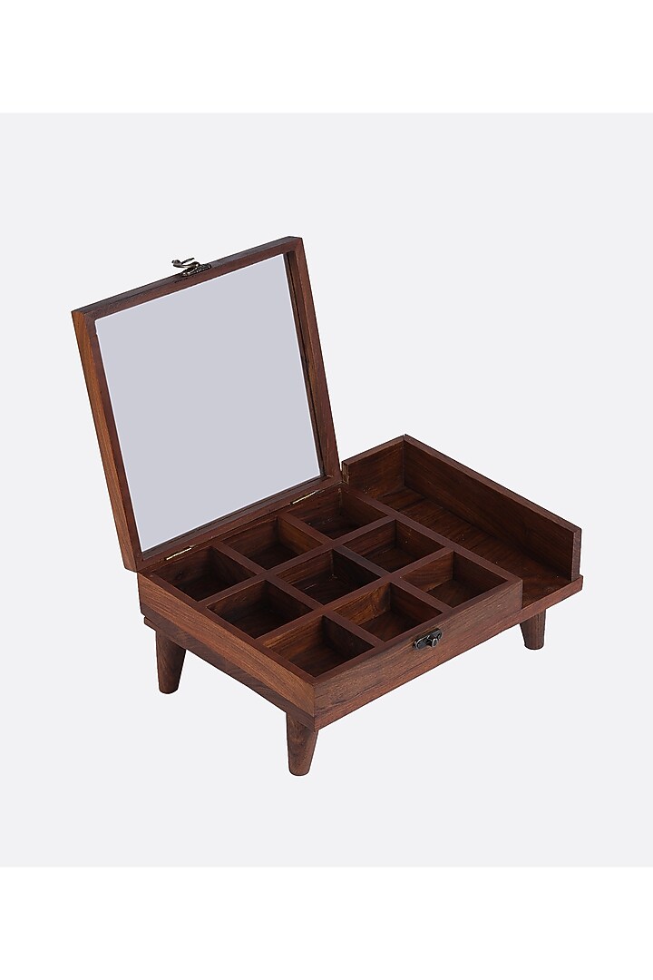 Brown Solid Wood Legged Spice Box by Brick Brown at Pernia's Pop Up Shop