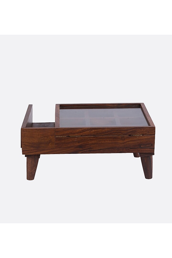Brown Solid Wood Legged Spice Box by Brick Brown at Pernia's Pop Up Shop