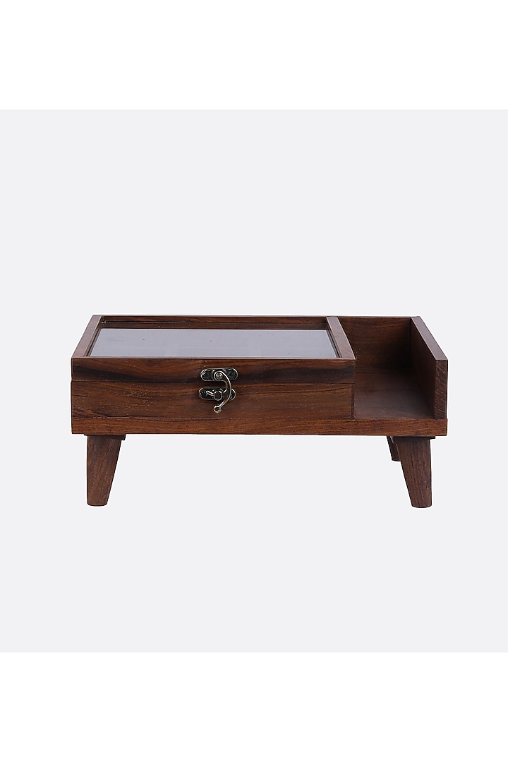 Brown Solid Wood Legged Spice Box by Brick Brown at Pernia's Pop Up Shop
