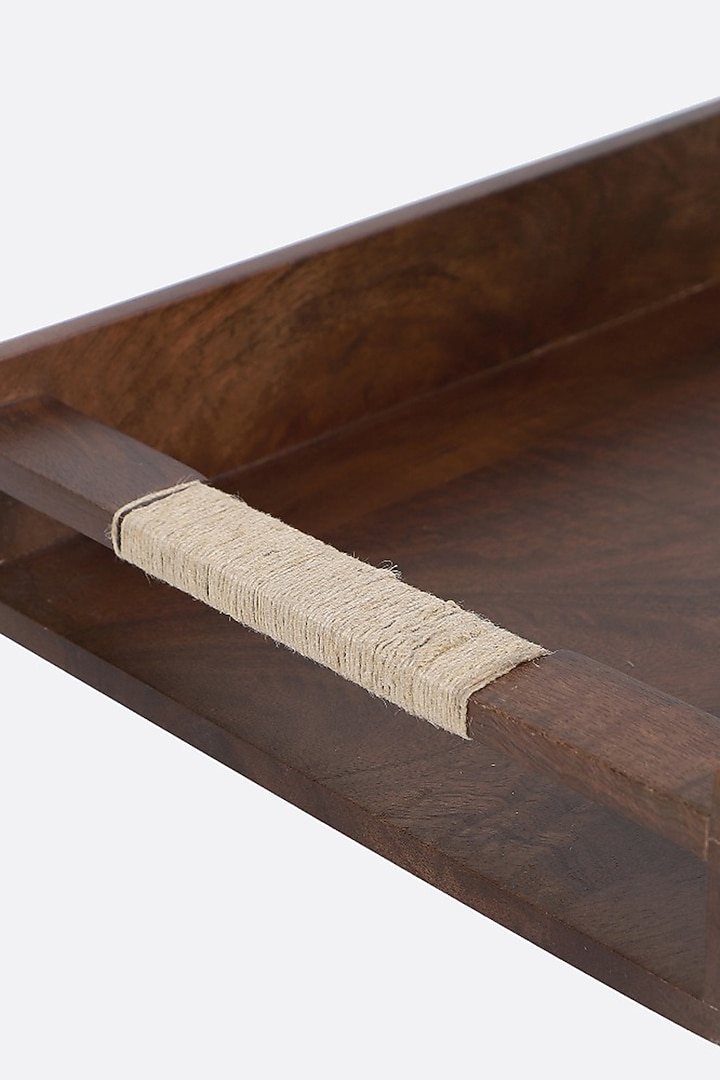 Brown Handcrafted Premium Tribal Wooden Serving Tray by Brick Brown at Pernia's Pop Up Shop