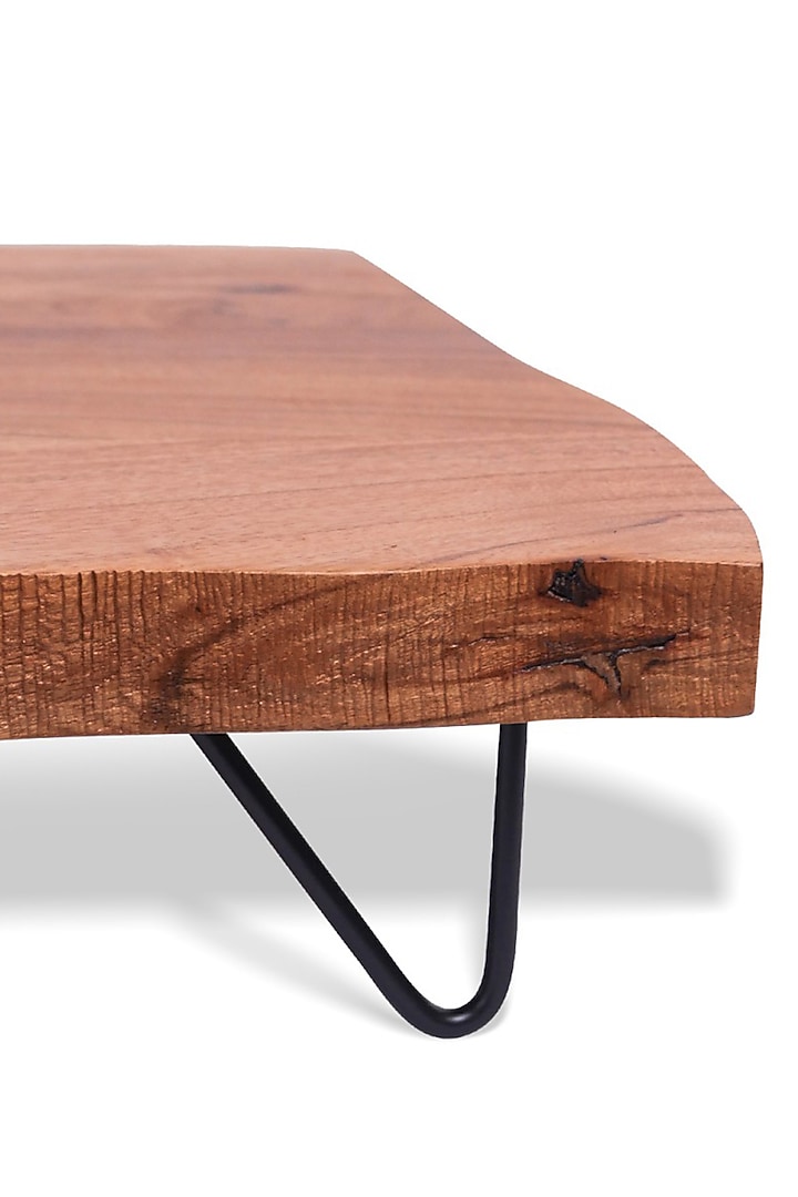 Brown Acacia Wood Premium Handcrafted High-Rise Platter by Brick Brown at Pernia's Pop Up Shop