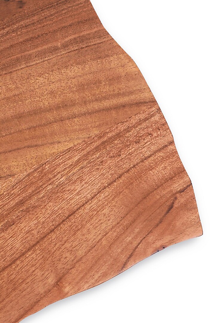 Brown Acacia Wood Premium Handcrafted High-Rise Platter by Brick Brown at Pernia's Pop Up Shop