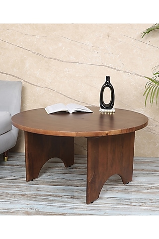 Brown Mango Wood Premium Handcrafted Halo Coffee Table by Brick Brown