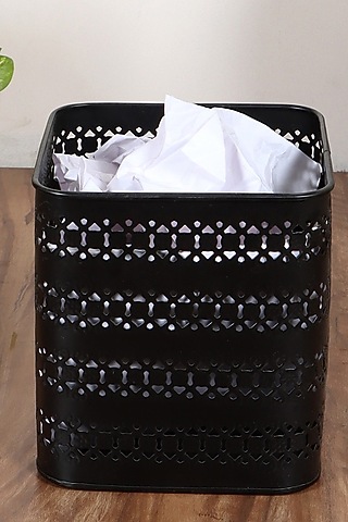 Black Metal Raven Waste Basket by Brick Brown