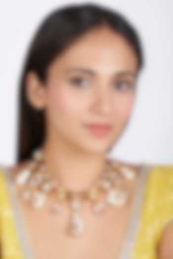 Gold Finish Baroque Pearl Necklace by BRIDALAYA at Pernia's Pop Up Shop