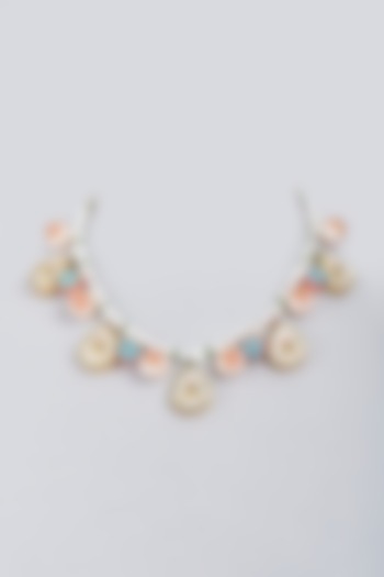 Gold Finish Turquoise Beaded Necklace by BRIDALAYA at Pernia's Pop Up Shop