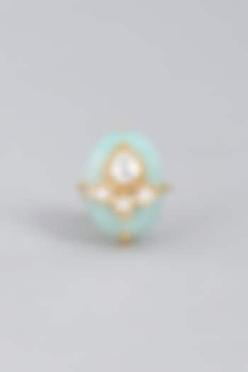Gold Finish Agate Stone Ring by BRIDALAYA at Pernia's Pop Up Shop
