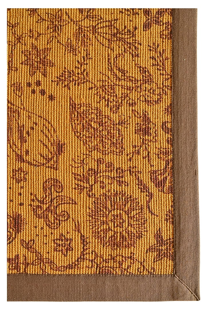 Beige & Coffee Jute Hand Painted Mats by Blue Lotus Design at Pernia's Pop Up Shop