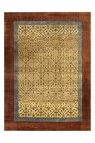 Multi-Colored New Zealand Wool Hand-Knotted Persian Rug by Blue Lotus Design