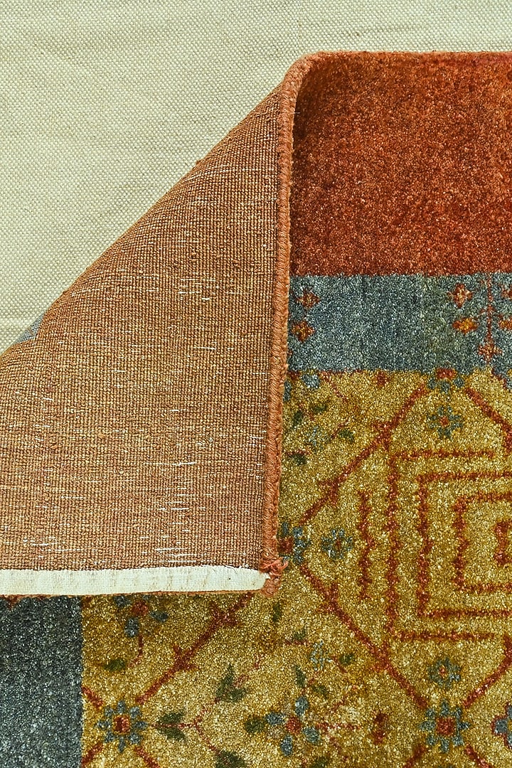Multi-Colored New Zealand Wool Hand-Knotted Persian Rug by Blue Lotus Design at Pernia's Pop Up Shop