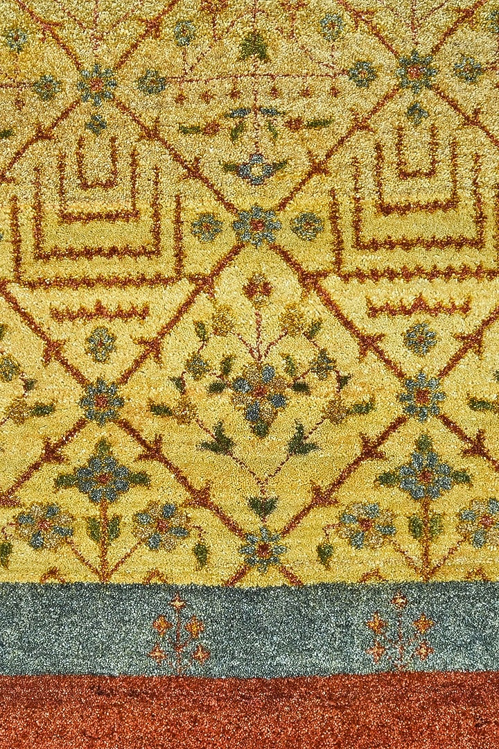 Multi-Colored New Zealand Wool Hand-Knotted Persian Rug by Blue Lotus Design at Pernia's Pop Up Shop