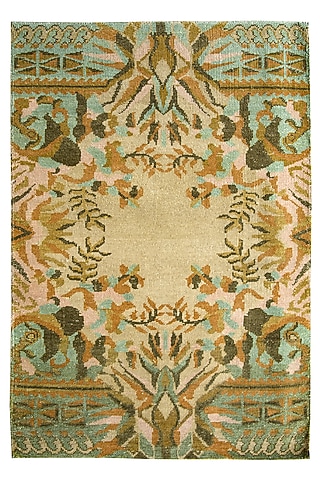 Multi-Colored Blended Wool Hand-Knotted Persian Rug by Blue Lotus Design