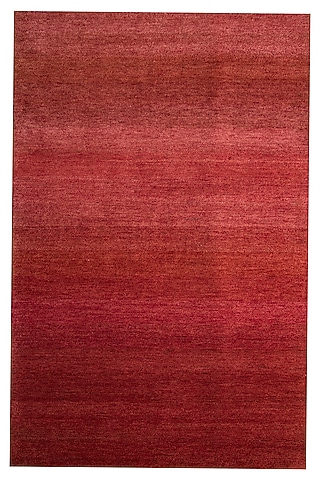 Maroon Blended Wool Hand-Knotted Shaded Persian Rug by Blue Lotus Design
