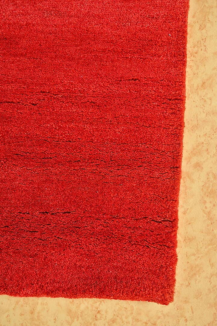 Maroon Blended Wool Hand-Knotted Shaded Persian Rug by Blue Lotus Design at Pernia's Pop Up Shop