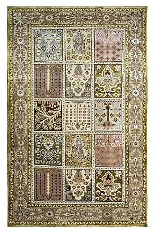 Multi-Colored Blended Wool Hand-Knotted Persian Rug by Blue Lotus Design