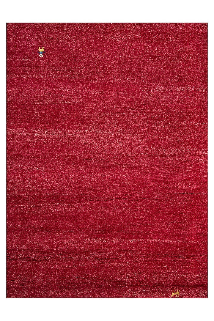 Red Blended Wool Hand-Knotted Shaded Persian Rug by Blue Lotus Design