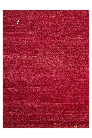Red Blended Wool Hand-Knotted Shaded Persian Rug by Blue Lotus Design
