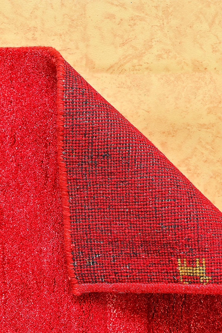 Red Blended Wool Hand-Knotted Shaded Persian Rug by Blue Lotus Design at Pernia's Pop Up Shop