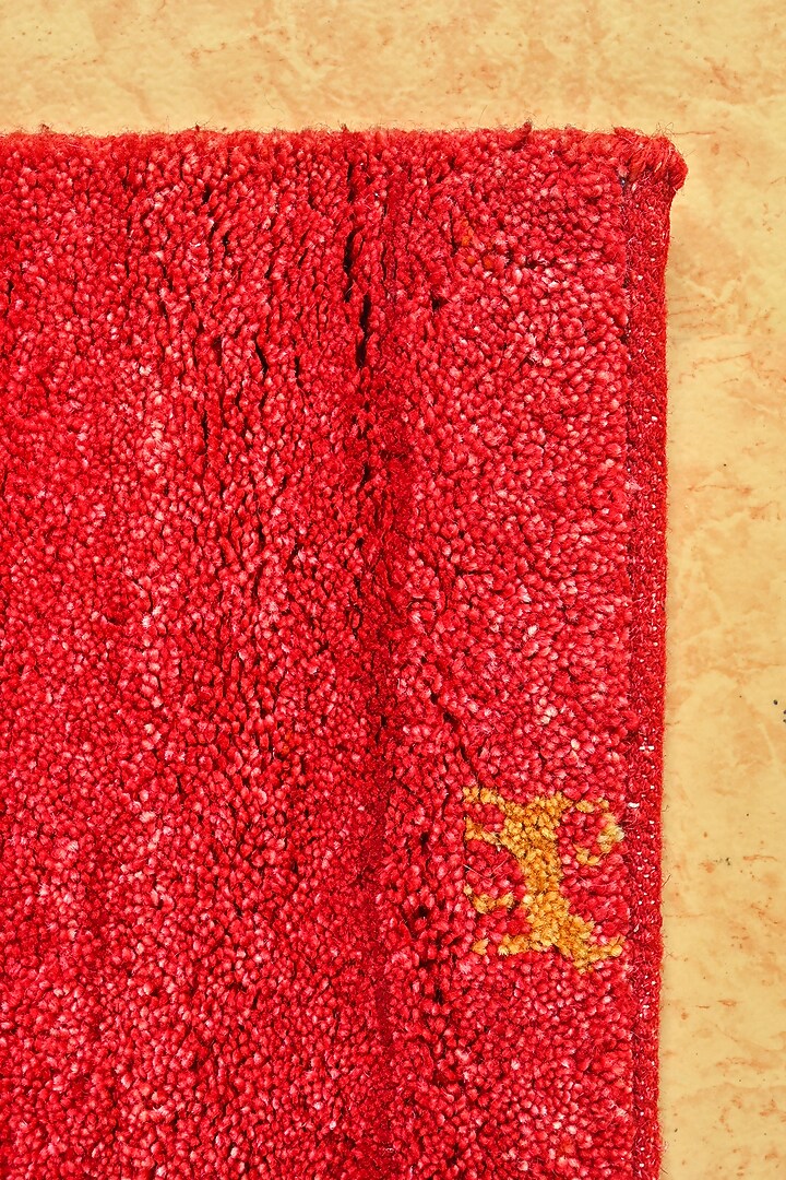Red Blended Wool Hand-Knotted Shaded Persian Rug by Blue Lotus Design at Pernia's Pop Up Shop