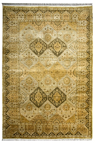 Multi-Colored New Zealand Wool Hand-Knotted Persian Rug by Blue Lotus Design