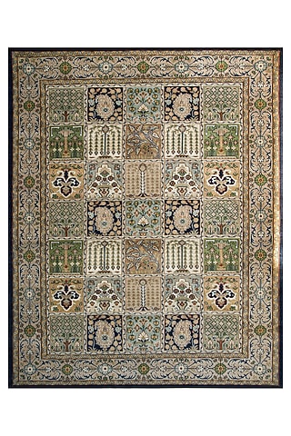 Multi-Colored Indian Wool Hand-Knotted Persian Rug by Blue Lotus Design