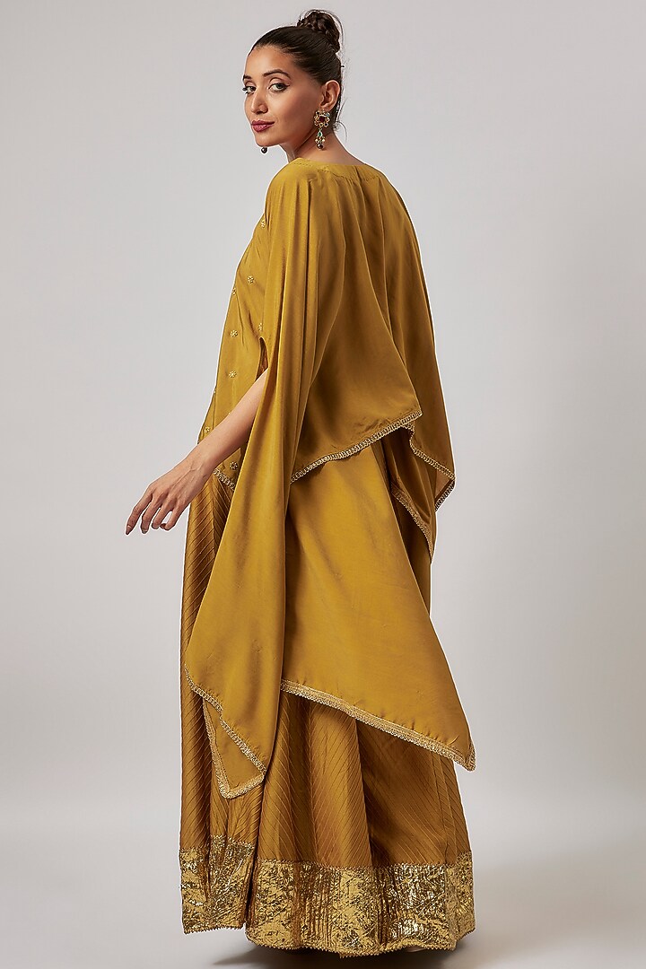 Yellow Chanderi Silk Embroidered Wedding Lehenga Set by BRIJ at Pernia's Pop Up Shop