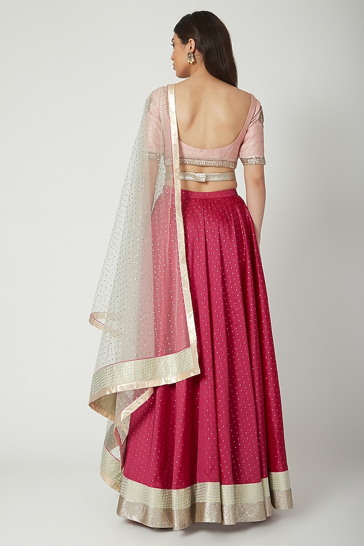 Blush Pink Embroidered Wedding Lehenga Set by Breathe By Aakanksha Singh at Pernia's Pop Up Shop