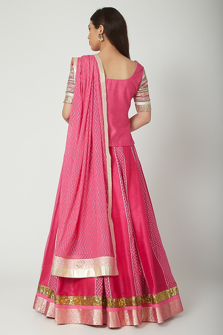 Fuchsia Embroidered Wedding Lehenga Set by Breathe By Aakanksha Singh at Pernia's Pop Up Shop