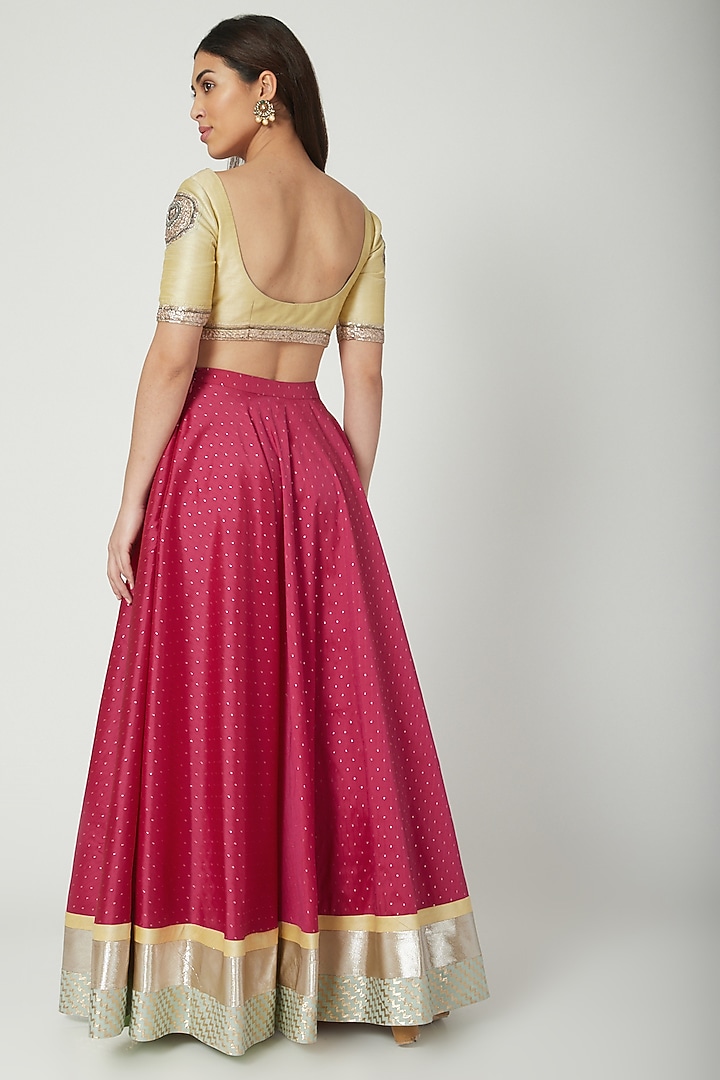 Lime Green & Fuchsia Embroidered Wedding Lehenga Set by Breathe By Aakanksha Singh at Pernia's Pop Up Shop