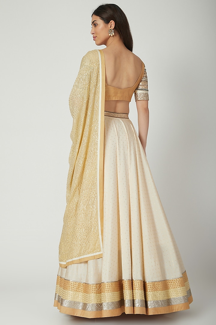 Mustard Embroidered Wedding Lehenga Set by Breathe By Aakanksha Singh at Pernia's Pop Up Shop