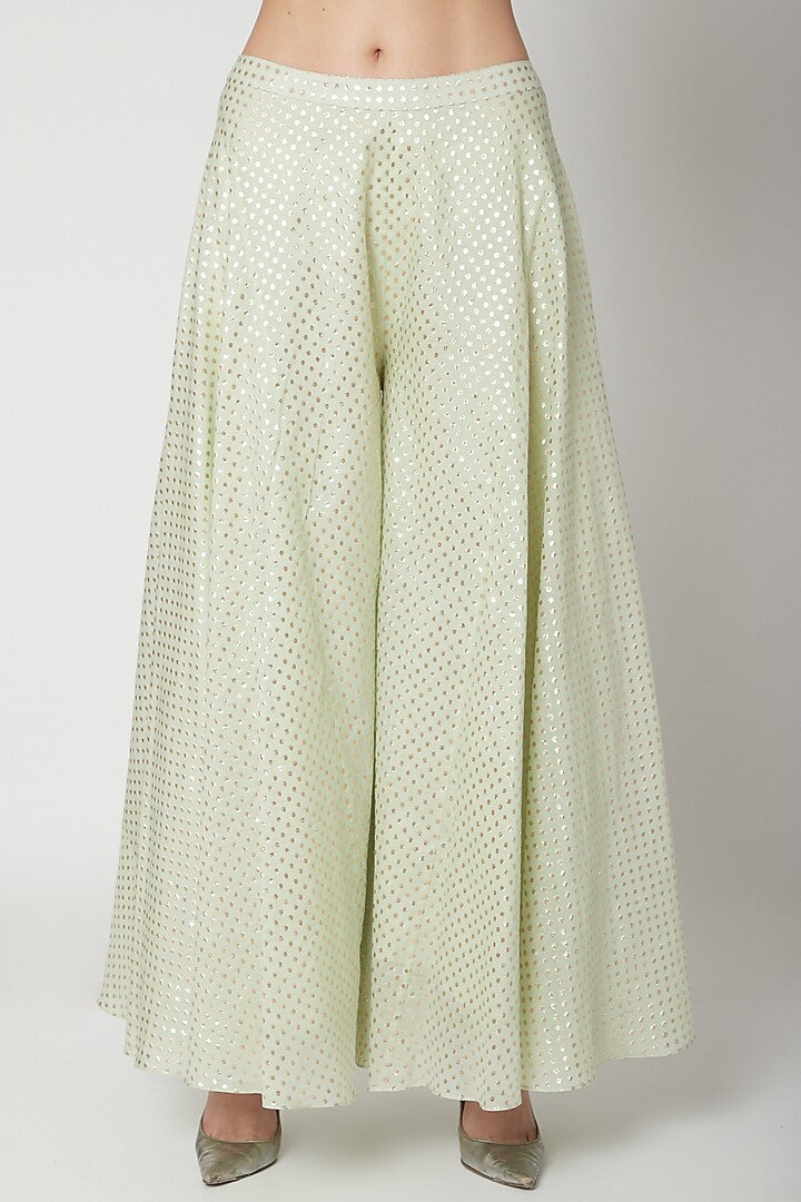 Mint Green Embroidered Kalidar Kurta Set by Breathe By Aakanksha Singh at Pernia's Pop Up Shop
