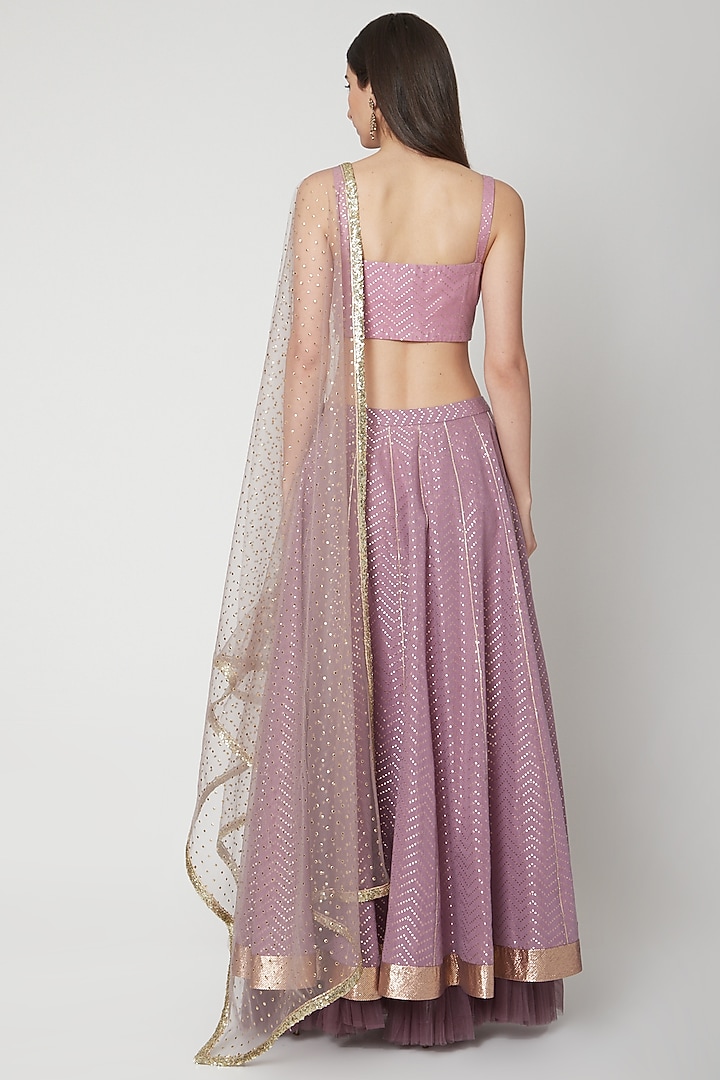 Light Blue Brocade Chanderi Zardosi Embroidered Wedding Lehenga Set by Breathe By Aakanksha Singh at Pernia's Pop Up Shop