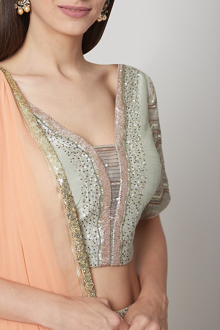 Off-White Cotton Silk Striped Wedding Lehenga Set by Breathe By Aakanksha Singh at Pernia's Pop Up Shop