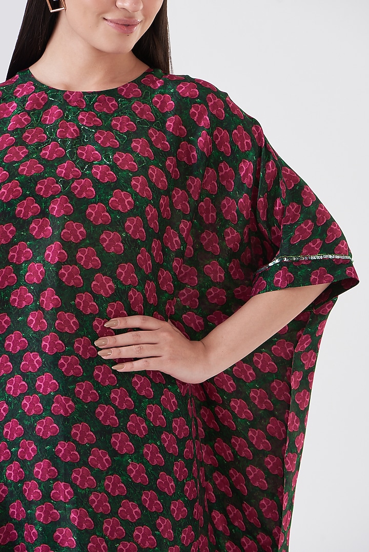 Green Chinon Party Wear Sharara Set by Breathe By Aakanksha Singh at Pernia's Pop Up Shop