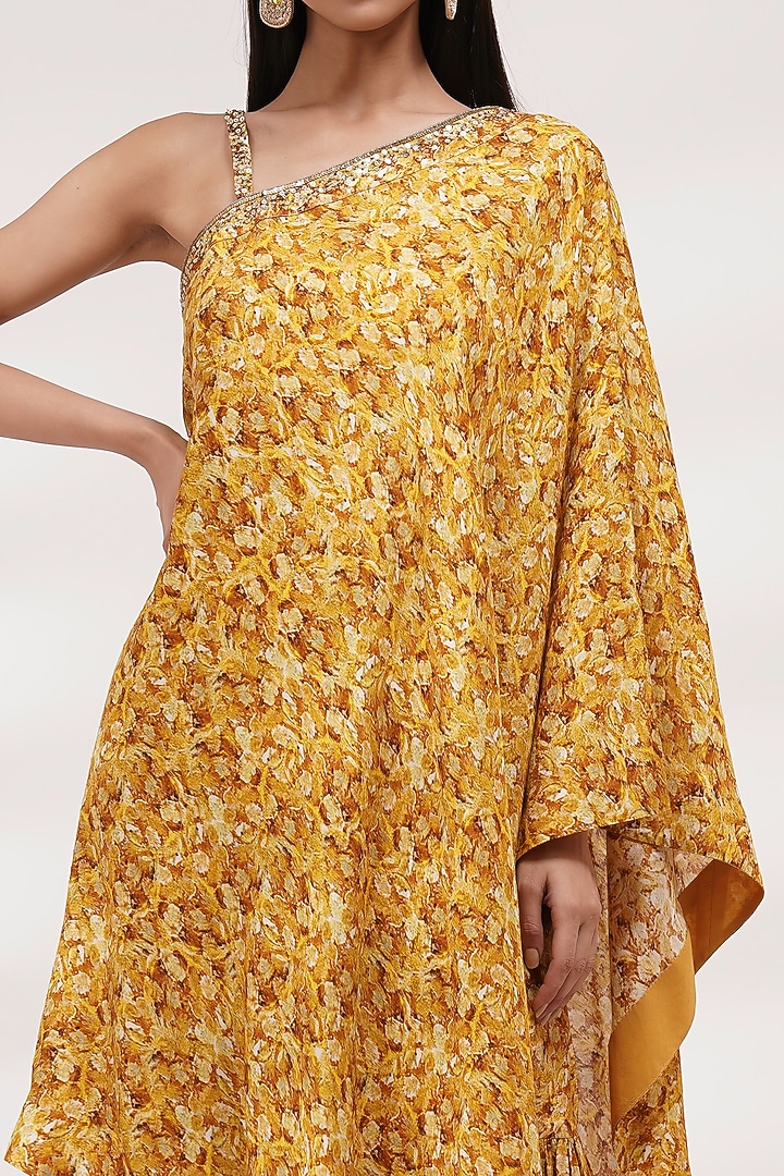 Mustard Upada Silk Party Wear Sharara Set by Breathe By Aakanksha Singh at Pernia's Pop Up Shop